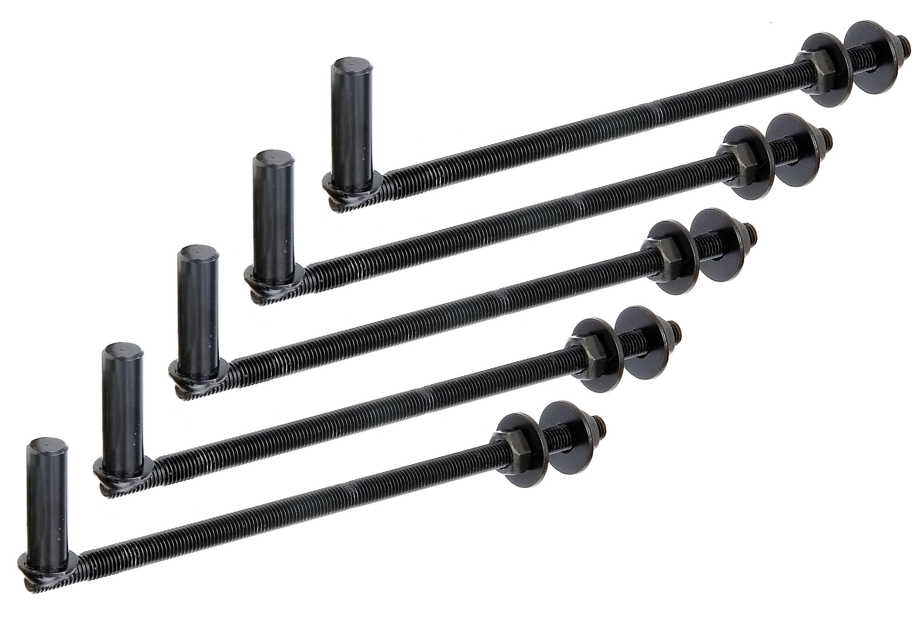 Alberts 5 x Kloben zum Durchschrauben, 290 mm Länge, J-Haken für Pfosten, Tauchlack 864040