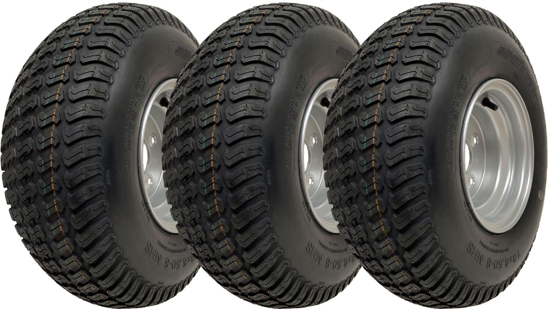 18x6.50-8 Pneumatiky na kosačky na trávu na diskoch 4 Ply Wanda P332 4x4" PCD Rim (sada 3)
