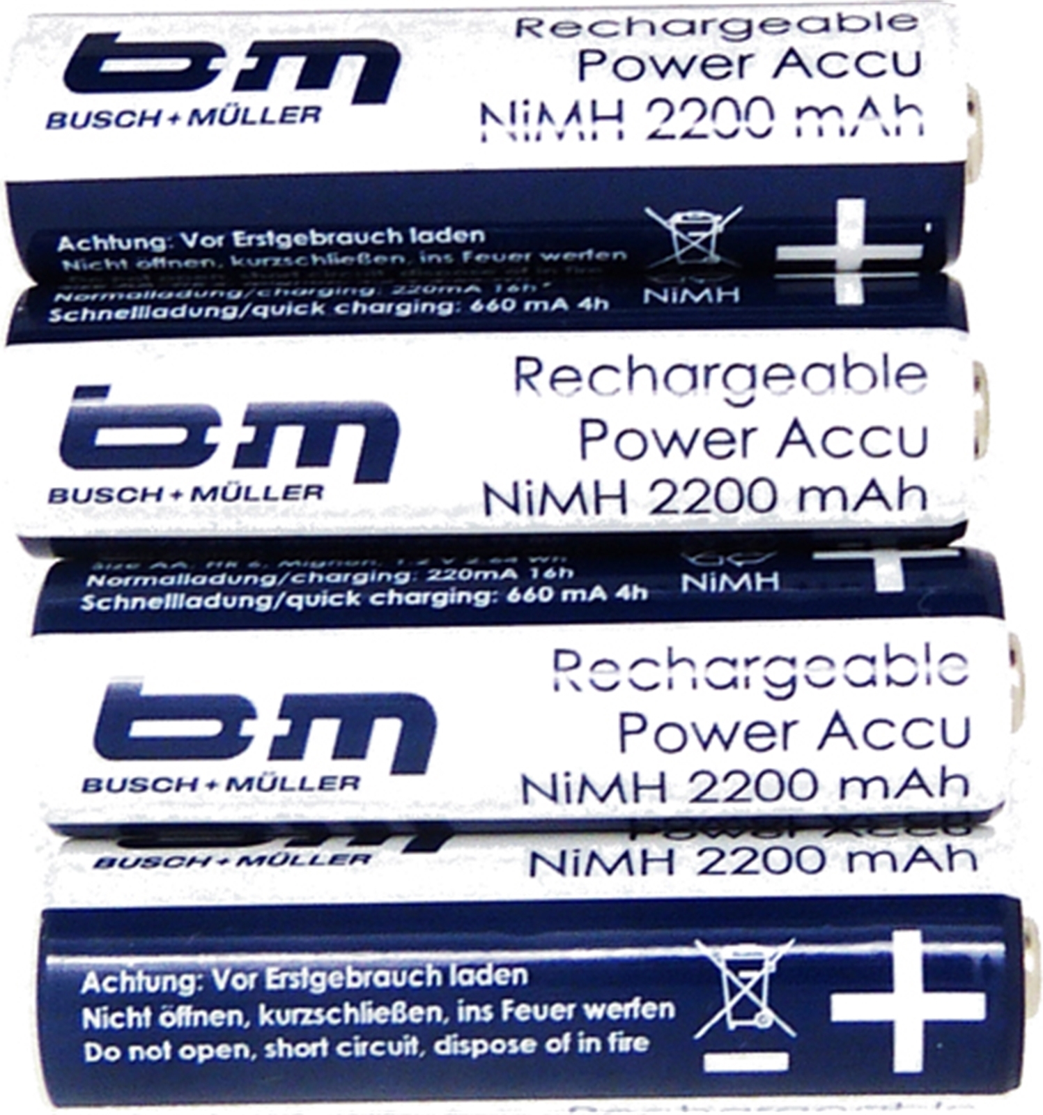 Busch & Müller Busch + Müller Busch Müller Batterien Akku Bat.b m f.ixon Set à 4 Stück 492A/2100
