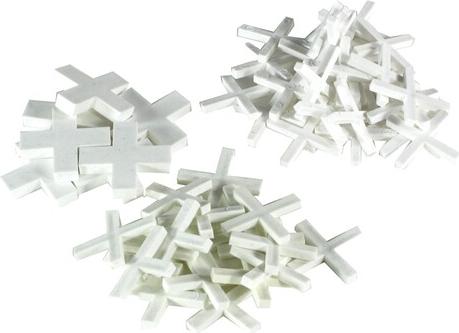 profibau Fliesenkreuze 8 mm, 200 St./Beutel, weiß, Plastik, 11,0x8,0 mm (SchenkellängexSchenkelbreite)