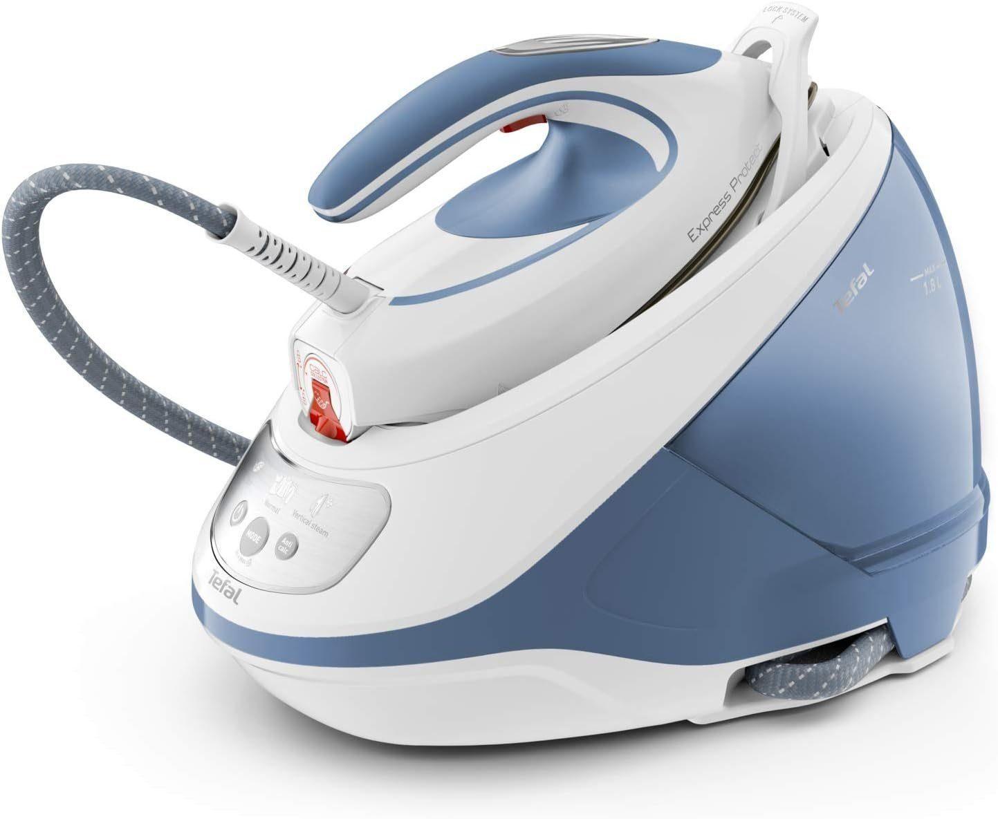 Tefal Dampfbügelstation Express Protect, Bügelstation, Dampf, Bügelstationen mit Dampfstation, 1,80 ml Wassertank, 1,8 L Tank abnehmbar, Bügeleisen