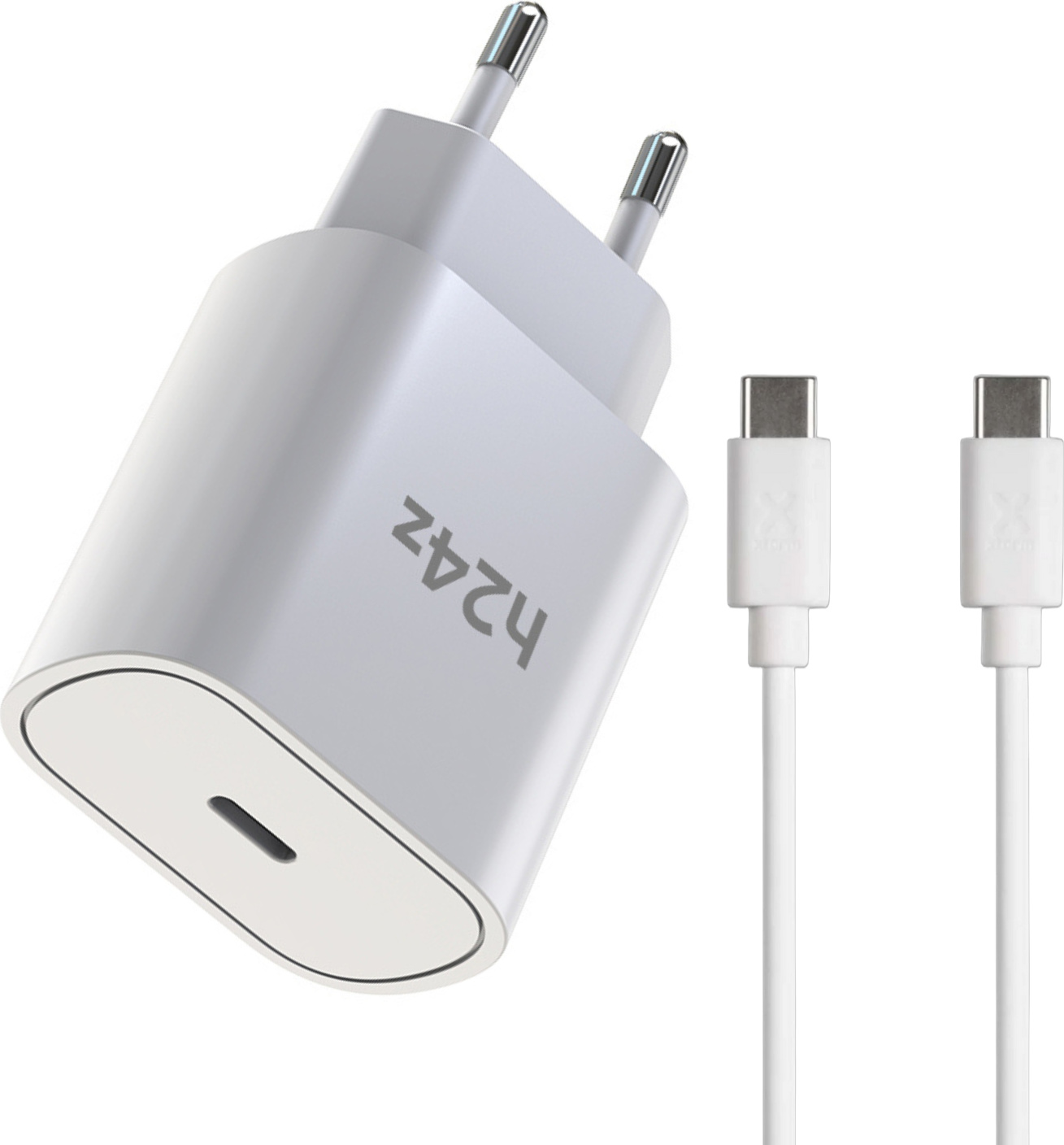 25W rýchlonabíjačka USB-C s nabíjacím káblom USB-C alebo ios pre iPhone - Kompatibilná s iPhone, Samsung Galaxy, iPad, MacBook, Huawei, Xiaomi, OnePlus, Google Pixel - napájací adaptér PD 3.0 na rýchle nabíjanie - biela / typ C 2 metre