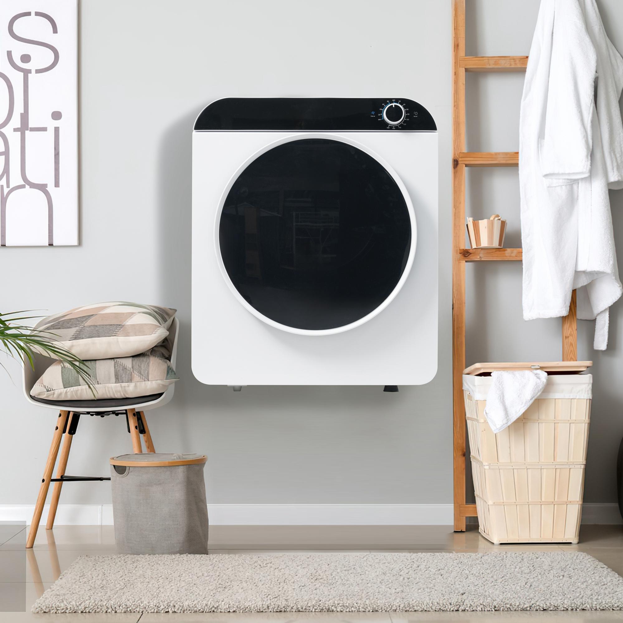 Merax Ablufttrockner, Wäschetrockner 3kg (4,5kg), Mini Wäschetrockner 830W, wandmontierbarer, 4 Programme, Überhitzungsschutz, , Weiß