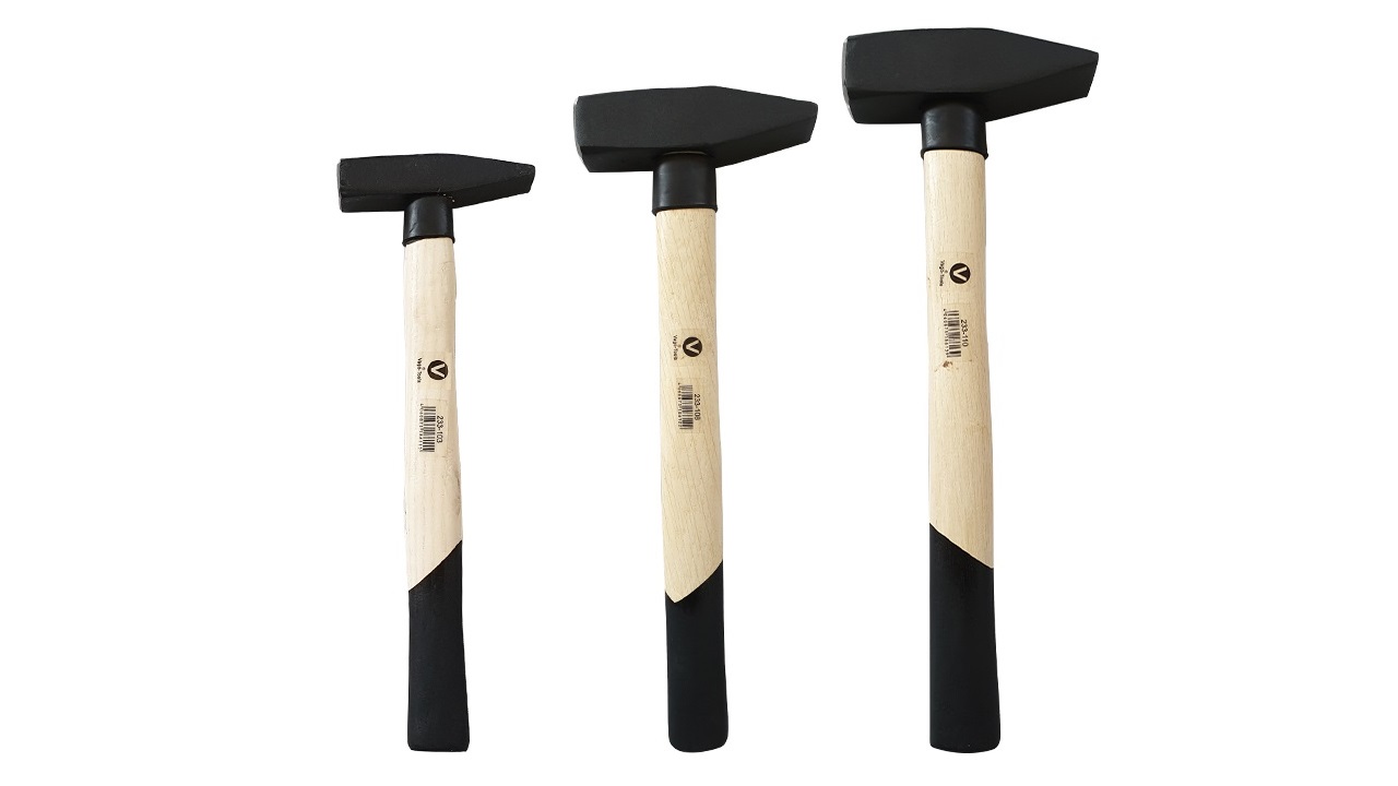 Vago-Tools Profi 3 tlg Set Schlosserhammer Schlosser Hammer 200 800 1000 g Hämmer 233-102/108/110 je 1_cv