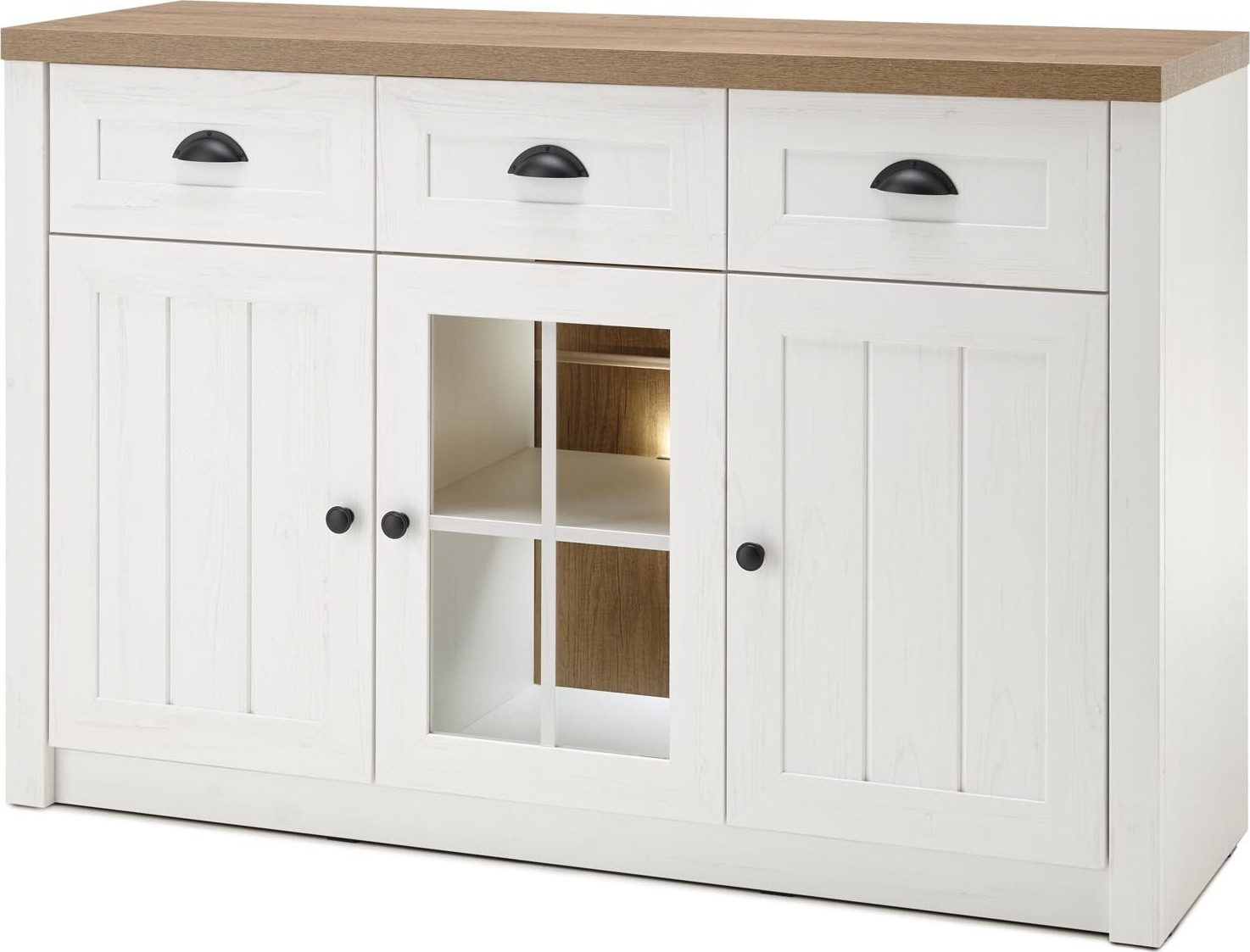 Sideboard Provence - Pinie Weiß / Eiche hell Nachbildung