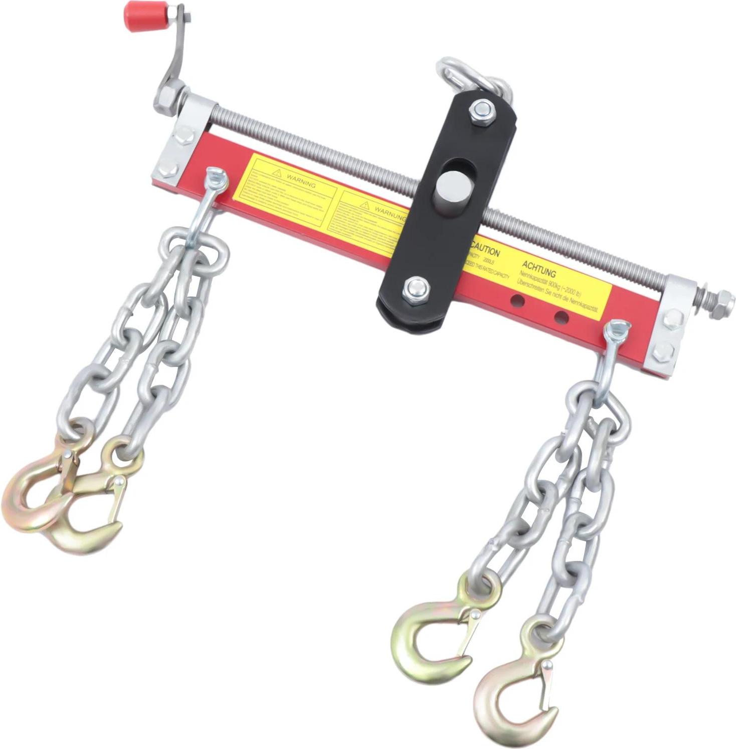 StarTech Werkstatt Hebetraverse - Motorkran Lastausgleichsbalken - 900 kg Tragkraft - 4 Ketten - Kettenlänge 28,5 cm - Rot