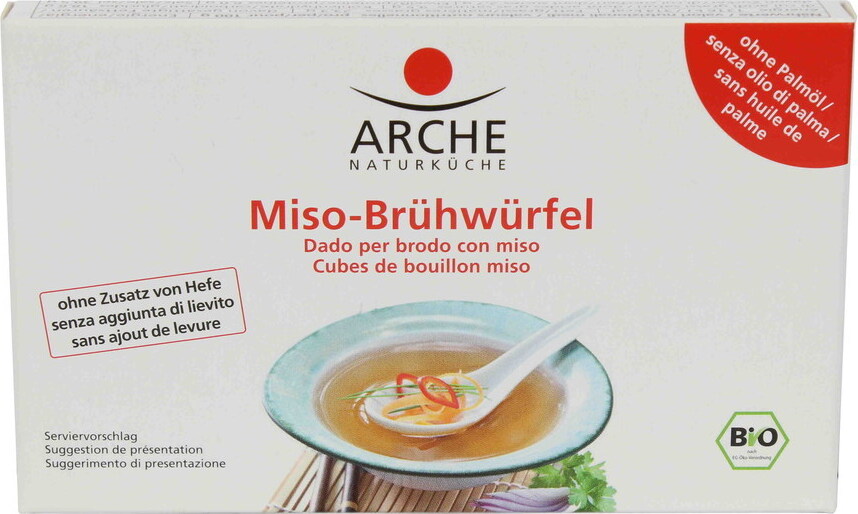Arche Miso-Brühwürfel, 6er Pack à 80g, ergibt 4 Liter verzehrfertige Brühe