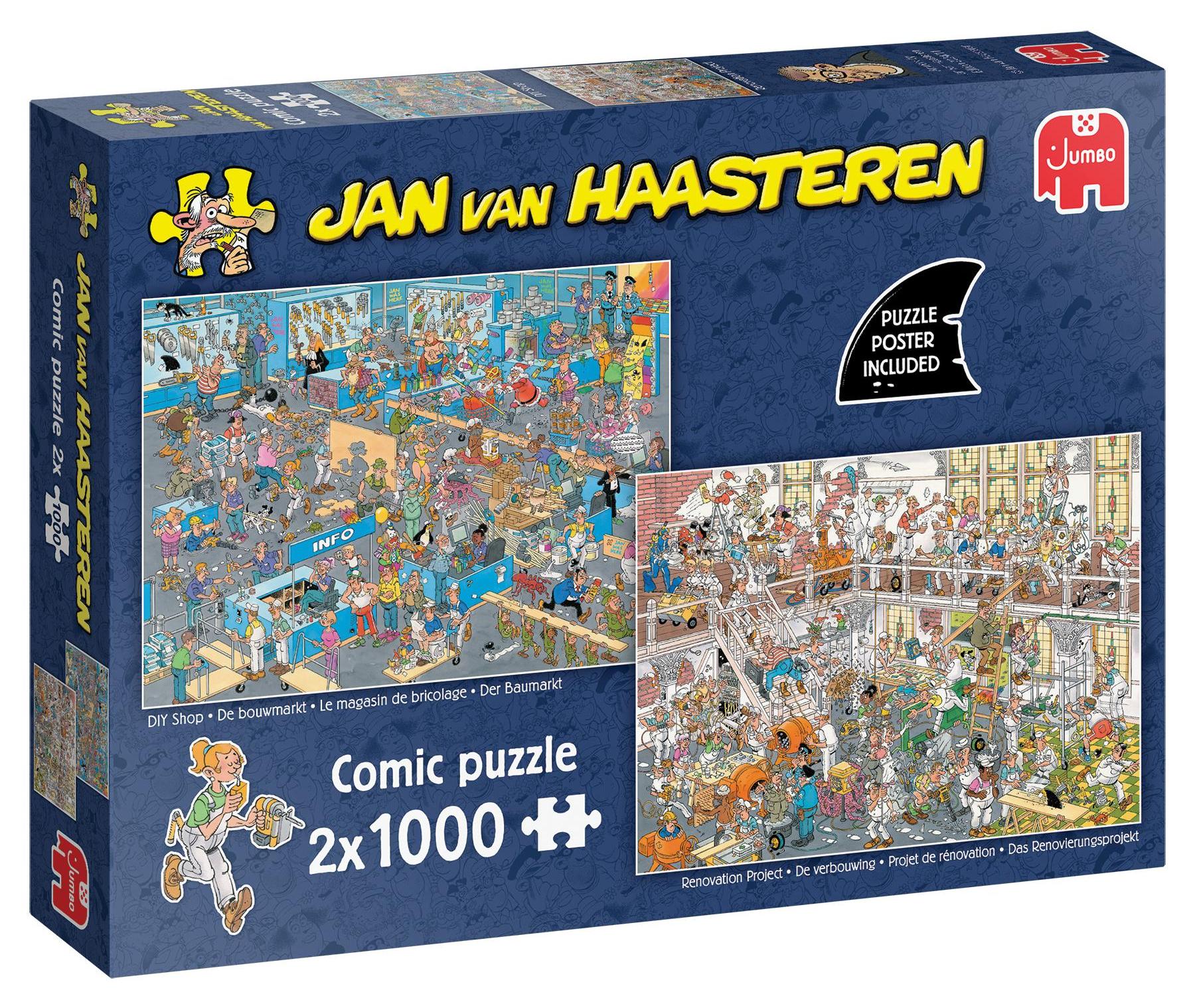 Jumbo Spiele Jan van Haasteren How not to DIY, Renovierungsprojekt und Baumarkt, Puzzle, 2 x 1000 Teile, 1110100647