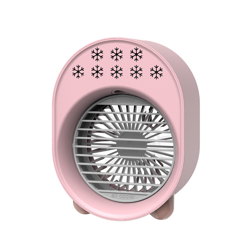 Prenosná klimatizácia Mini USB ventilátor Zvlhčovač vzduchu, farba ružová