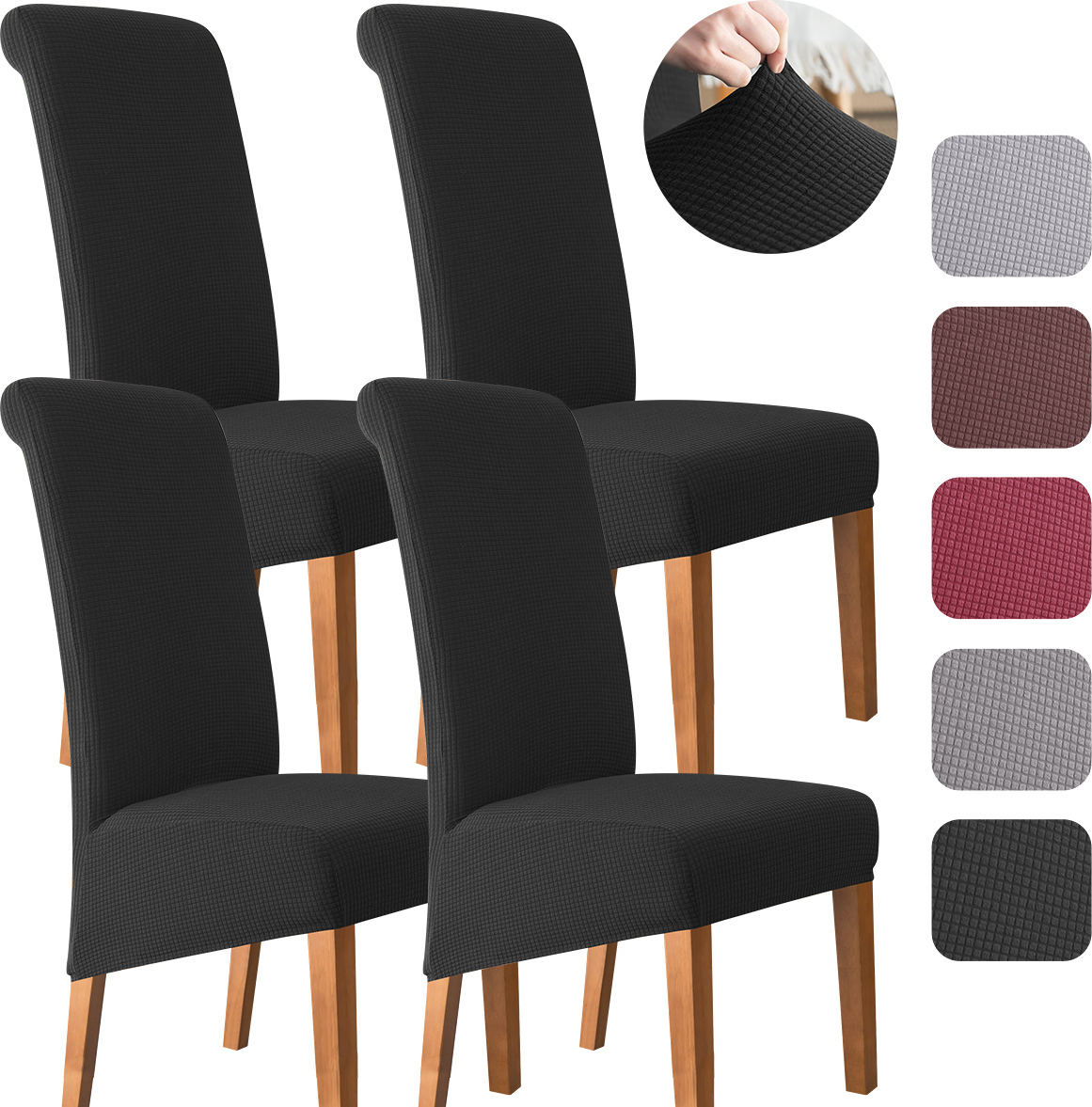 Infactory Stehtisch Hussen: 2er-Set Stretch-Stehtischhussen, OEKO-TEX