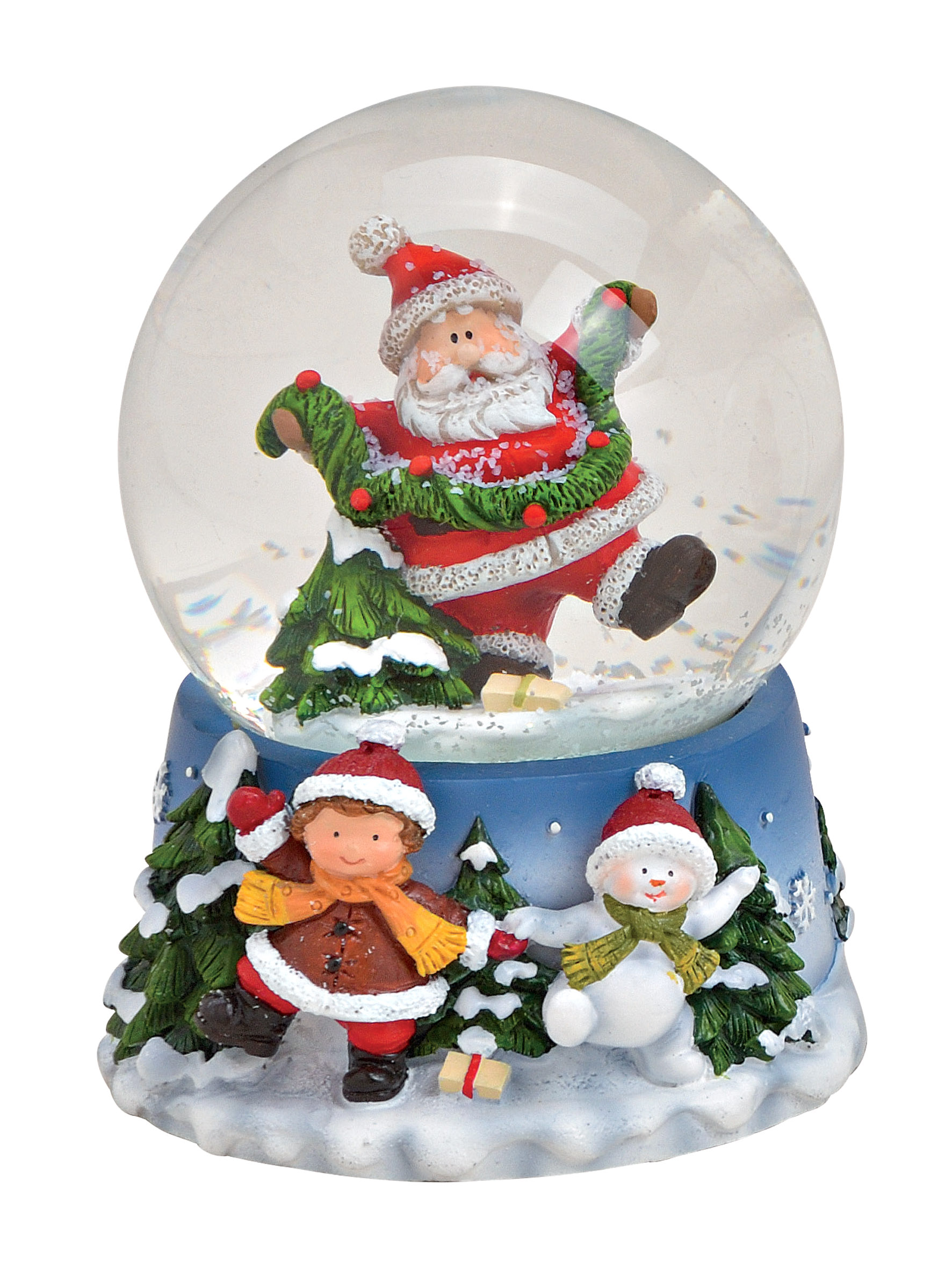 Große Spieluhr Schneekugel Ø 11 cm Weihnachtsmann Spieldose Weihnachten 
