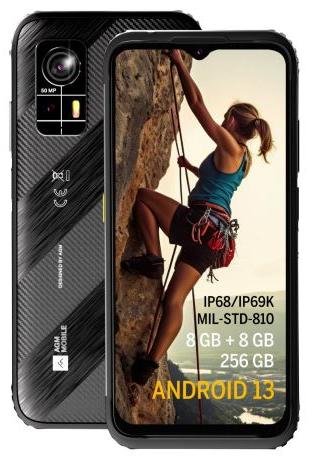 AGM H6, 16,7 cm (6.56"), 8 GB, 256 GB, 50 MP, Android 13, Čierna