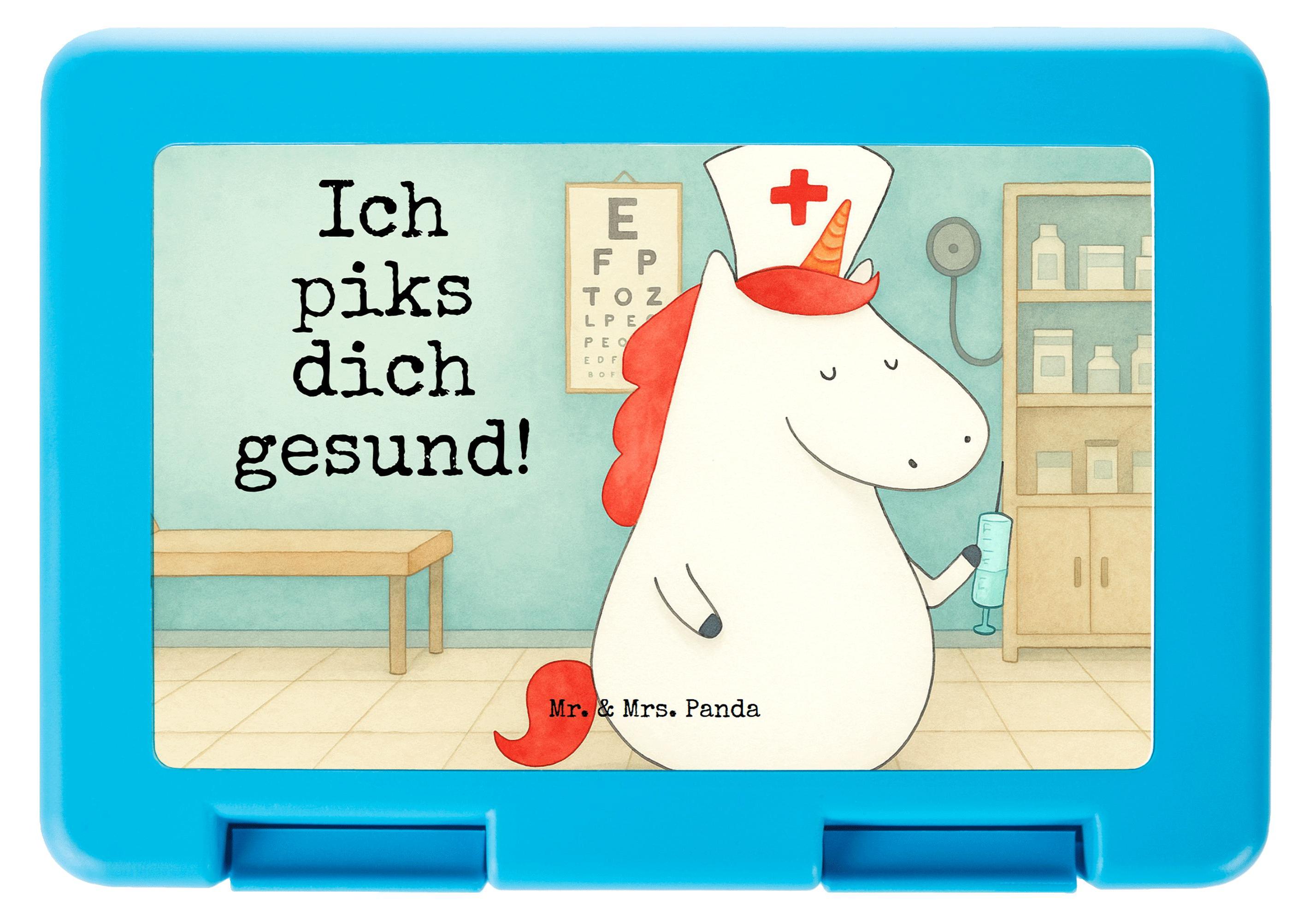 Mr. & Mrs. Panda Brotzeitbox Einhorn Krankenschwester Design - Weiß - Geschenk, Ärztin, Krankenhaus, Bento Box, Deko, Lunchbox, Krankenpfleger, Krankenpflegerin, Snackbox PD-1947278-STANDARD