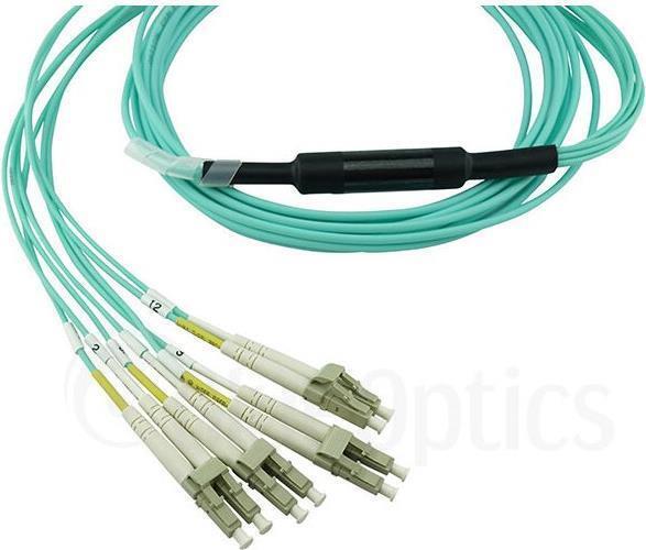 BlueOptics CBL-0170-BO, 10 m, LC/APC, OM3, MTP, 4x LC