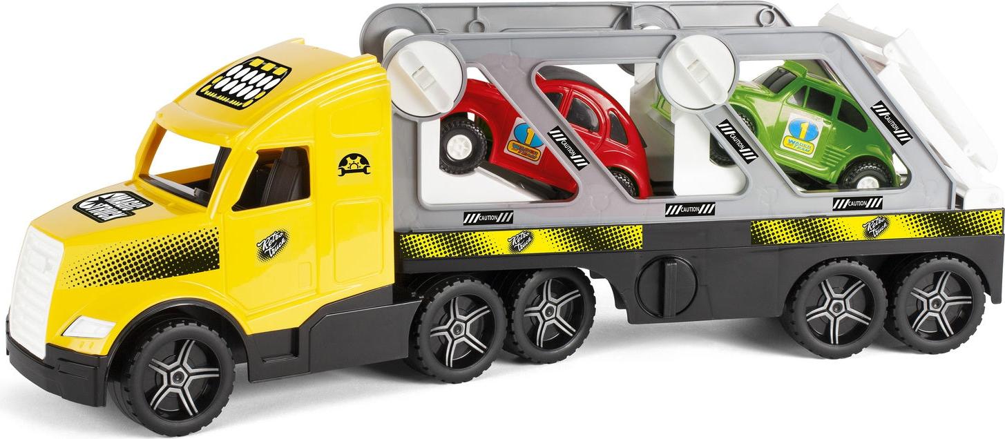 Wader Magic Truck Action Abschleppwagen mit 2 Retro-Autos