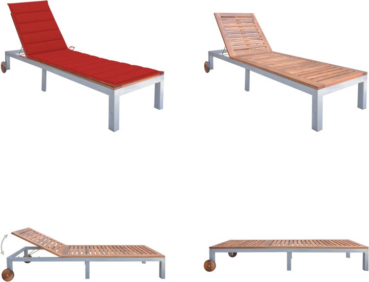 vidaXL Lehátko s podperou Akáciový masív Pozinkovaná oceľ - Lehátko - Lehátka - Drevené ležadlo - Drevené ležadlá