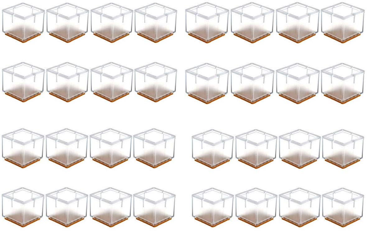 20 Stücke Rechteck Clear Silikon Stuhlbein Kappen Möbel Tischdecken 
