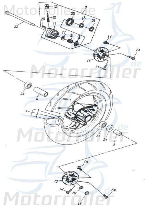 Adly Vorderrad nackt Thunder Bike TB 50 Roller 50ccm 2Takt Motorroller.de Vorderradfelge Vorderfelge Vorderrad-Felge vorne Vorder-Felge Vorder-Rad 42701-125-000