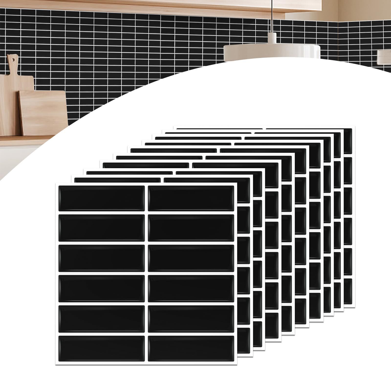 ACXIN 10 Bl?tter 3D Fliesenaufkleber Bad K¹che Selbstklebende Fliesen, Wasserdicht Fliesensticker Aufkleber Fliesenfolie Wandfliesen Klebefolie 30 * 30 cm, Typ H