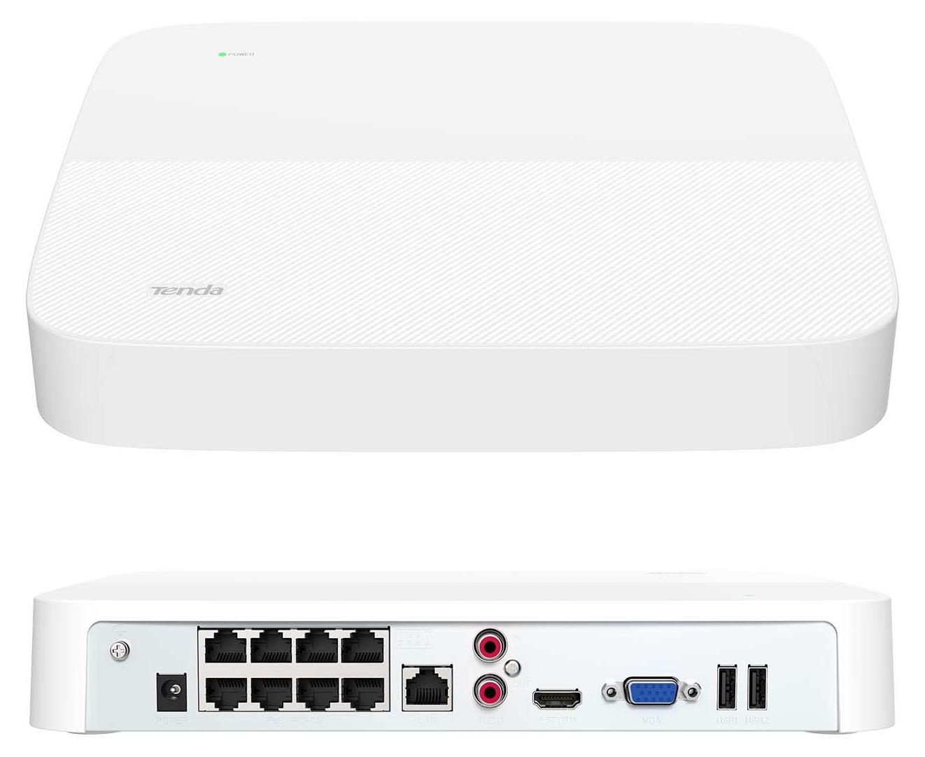 Tenda NVR Überwachungssystem, 4K, 8CH PoE NVR Recorder, Plug und Play, N6P-8H