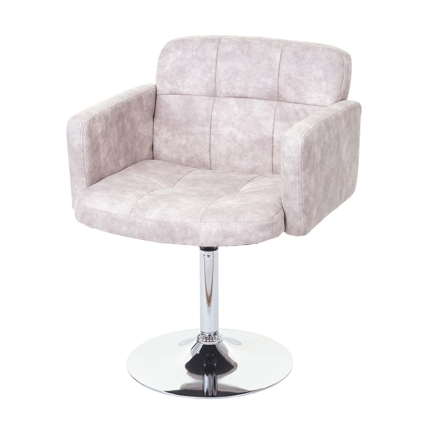 Orlando jedálenská stolička, otočná stolička, umelý semiš chróm ~ vintage svetlo sivá
