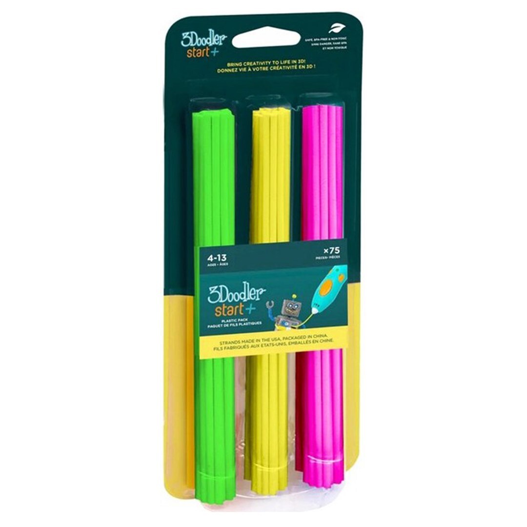3Doodler Start 3DS-ECO-MIX4-75 3D-Druckmaterial, kompostierbarer Kunststoff, Grün, Rosa, Gelb, 1 g