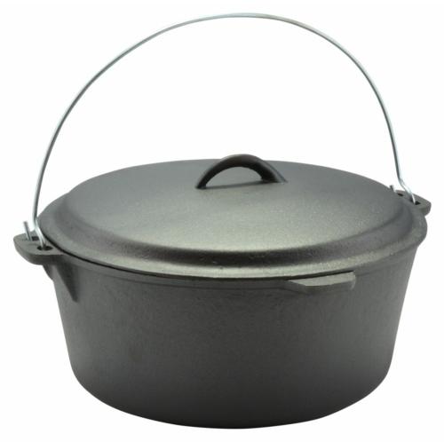 4BIG.fun Gusseisen Topf 5,5L Gusseiserner Topf Ø35,5 cm Kochtopf aus Gusseisen mit Gusseisendeckel PH 12017 Gusseisen Topf 5,5L