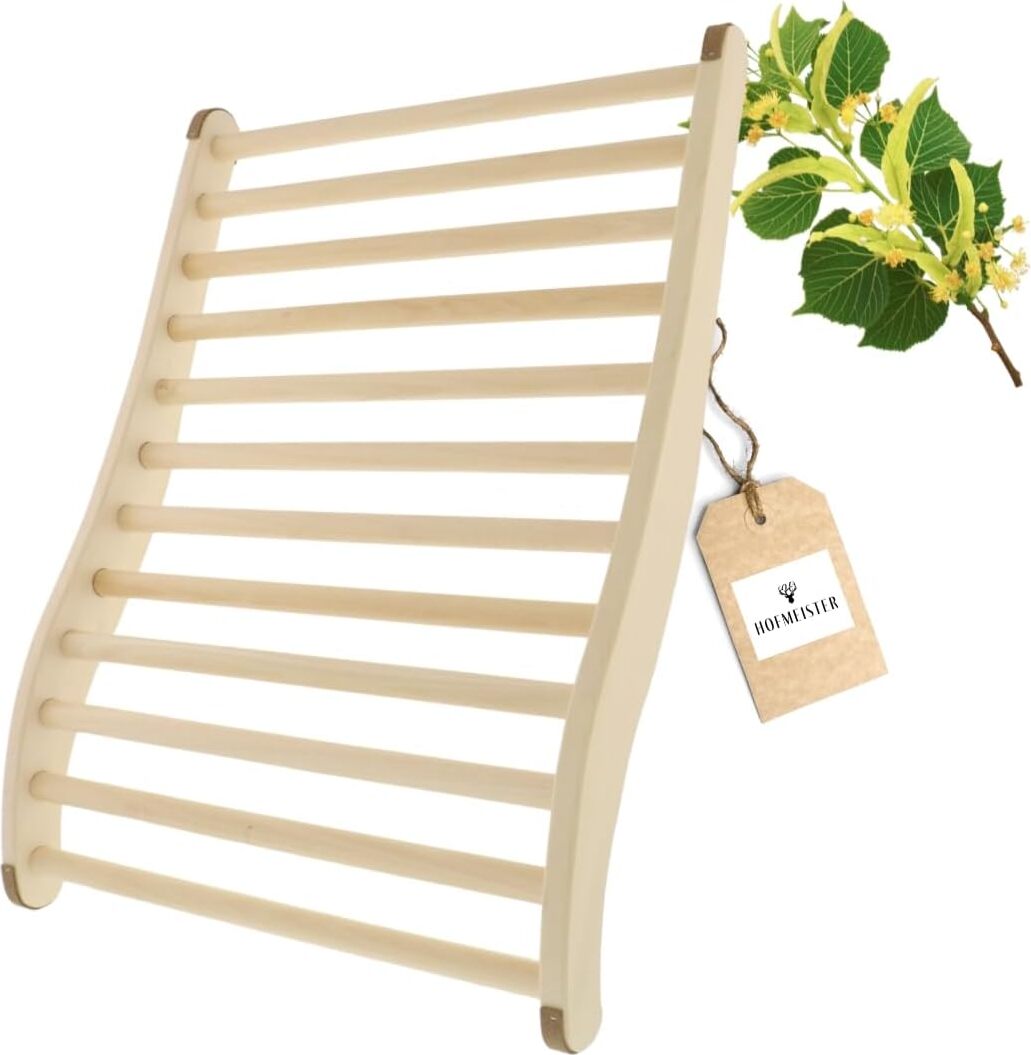 Hofmeister Holzwaren Hofmeister Rückenlehne XXL Lindenholz 60 cm Rückenstütze S-Form Kopfstütze Liege