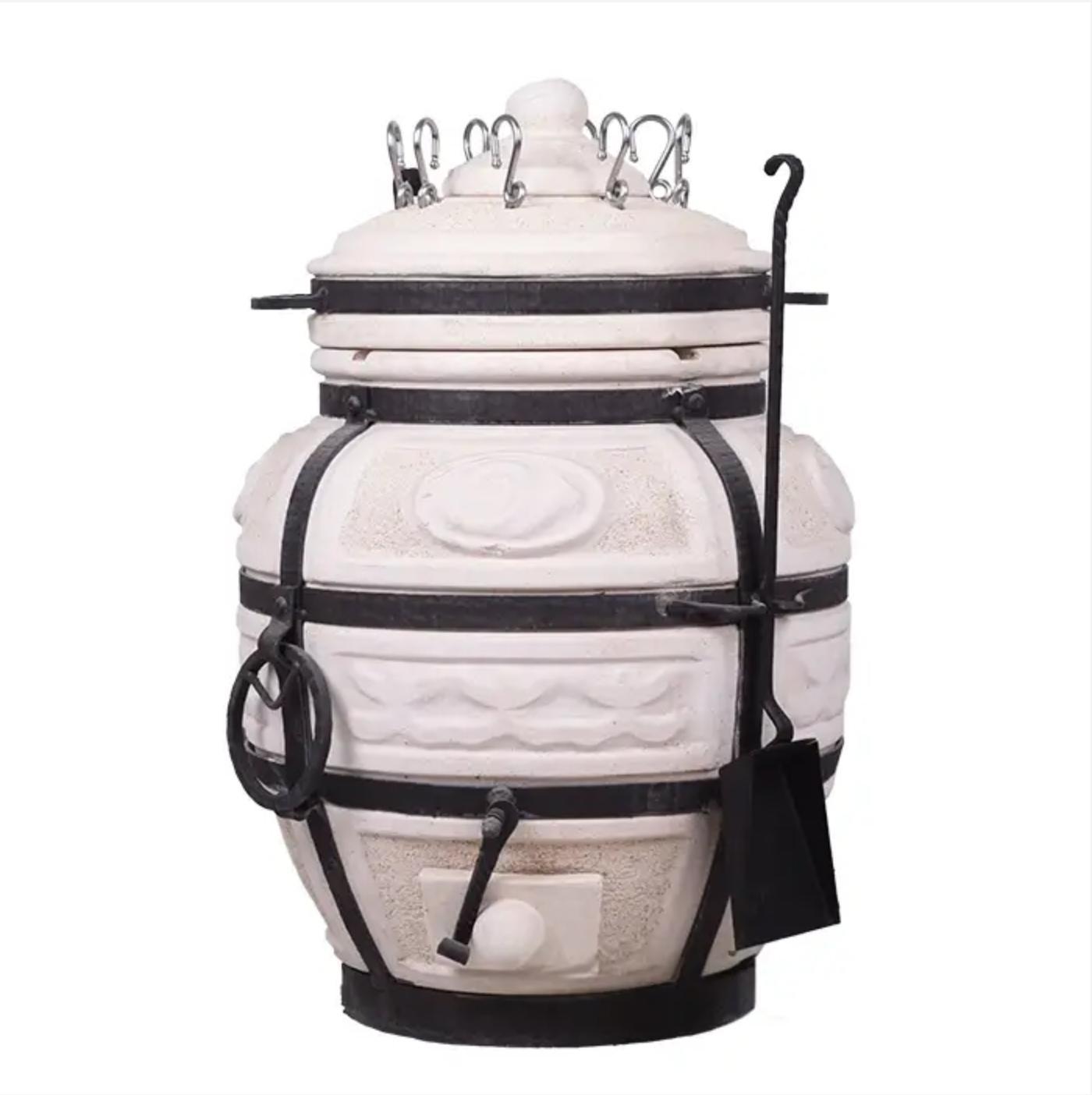 Eluno Pattumiera A Spinta 25 Litri In Lamiera D'Acciaio Stile Retrò - Bianco, Coperchio Rimovibile Per Cucina, Bagno O Ufficio