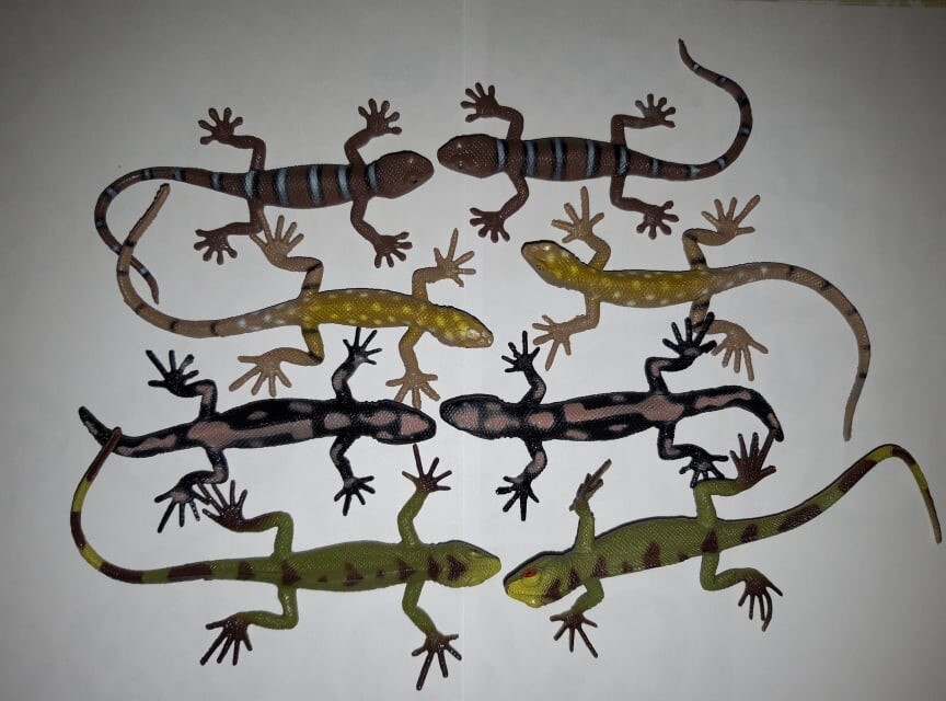 Cornelissen Spieltiere Eidechsen 8erSet, 10-15 cm, Echse Echsen Reptil Salamander Tier Tiere Eidechse 1029028