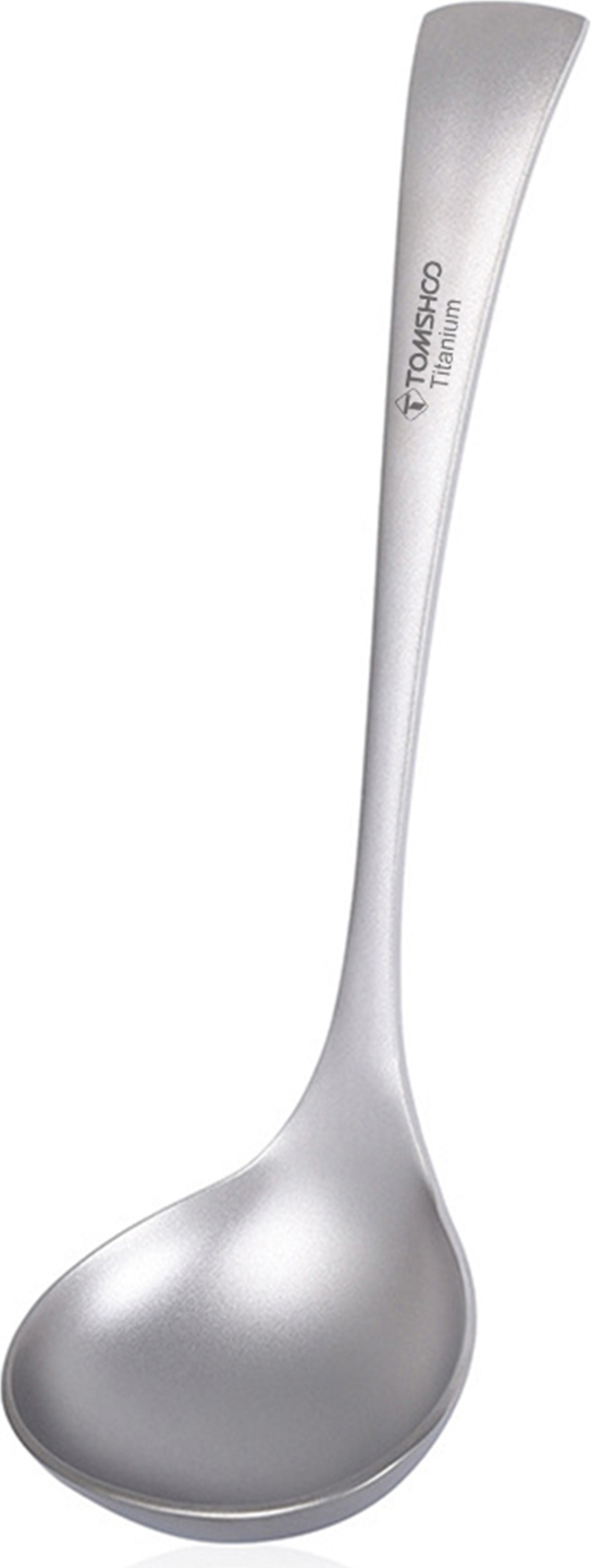 TOMSHOO Reinem Titan Lange Griff Suppe Loeffel Outdoor Camping Haushalt