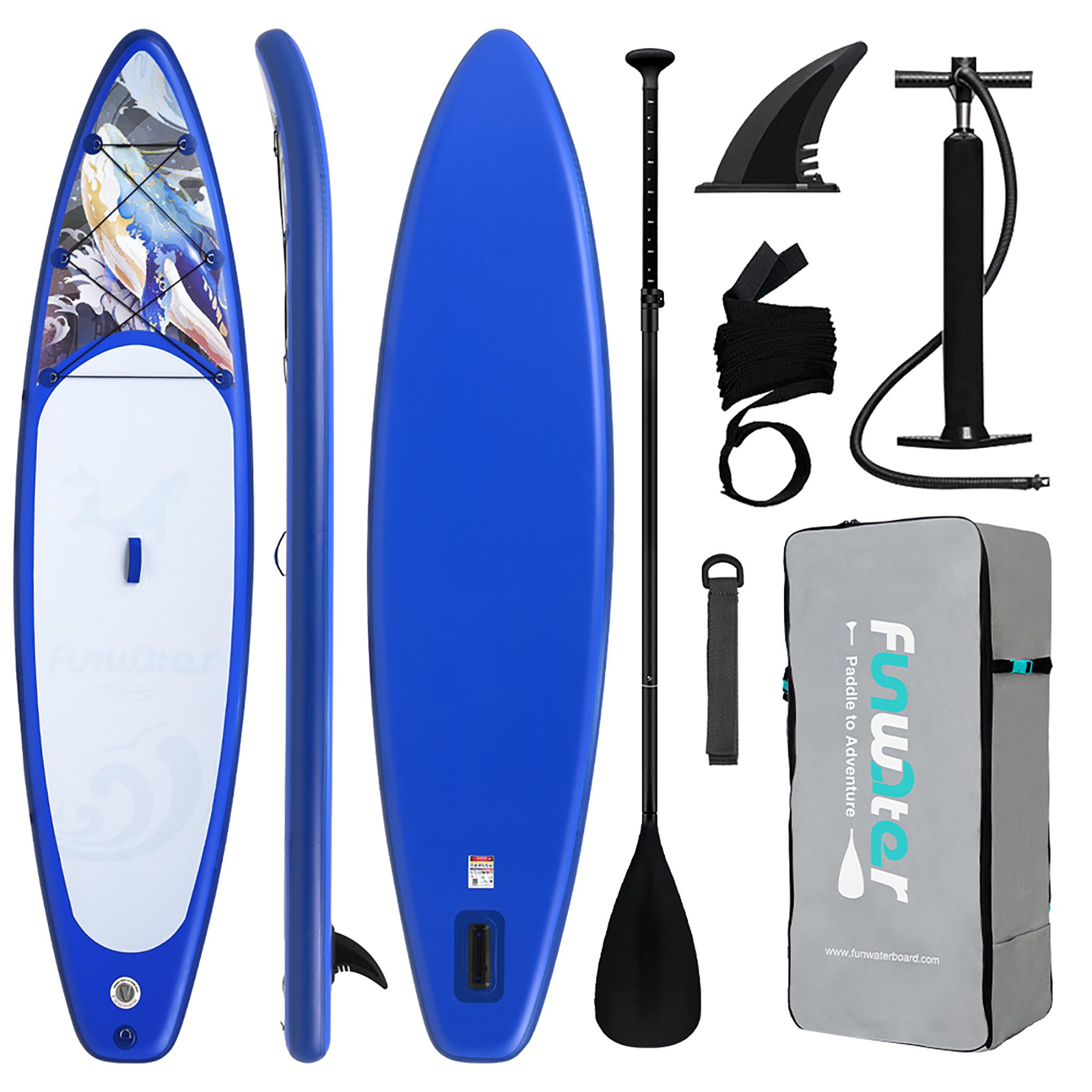 FunWater Stand up paddle Board, SUP Board Set, Stand up Paddle Board, SUP paddle Board, Handpumpe, 350x83x15cm, bis150kg