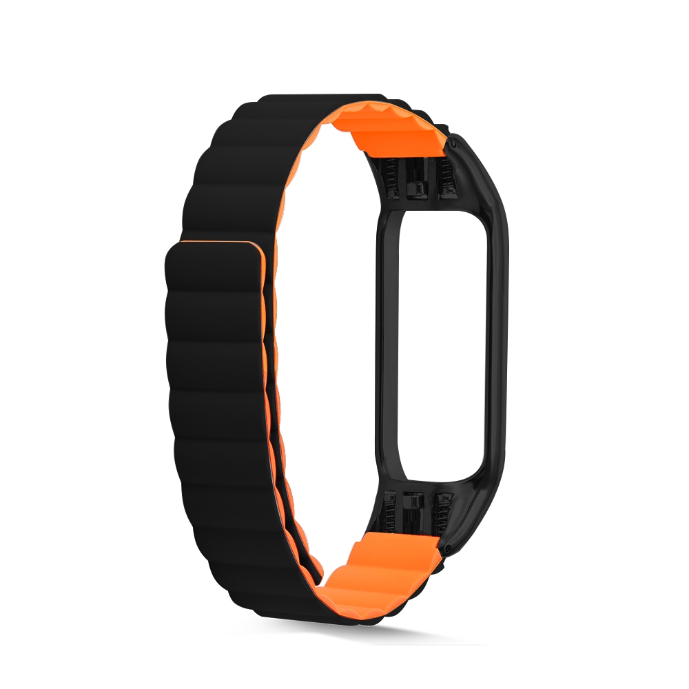 Pre Xiaomi Mi Band 4 / 3 Vysokokvalitný plastový / silikónový remienok na inteligentné hodinky Black / Orange