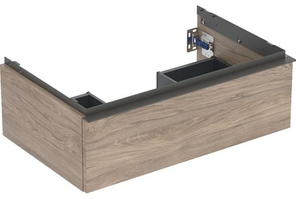 GEBERIT iCon Unterschrank für WT, 1 Schu 74x24,7x47,6cm, Nussbaum hicko./Gr. Lava 502311JR1