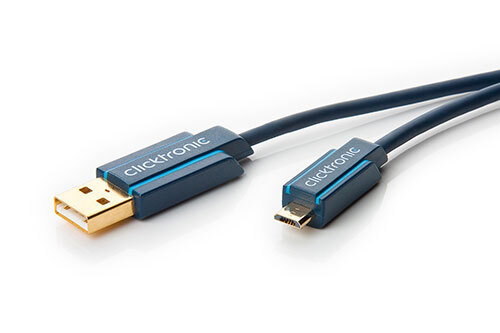 ClickTronic 1m USB 2.0 A/Micro-B m/m, 2.0, USB A, Micro-USB B 64003