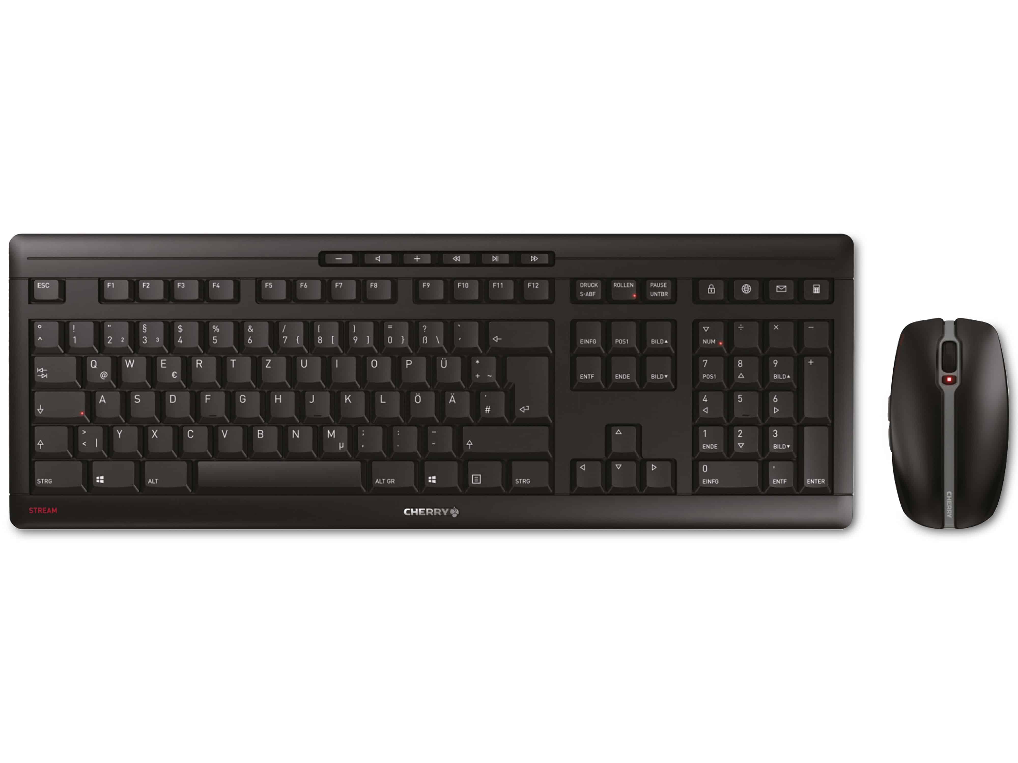 Desktop Keyboard Stream schwarz und Cherry
