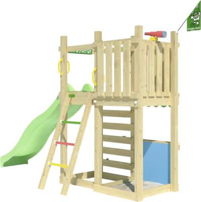 Spielhaus mit Stelzen Jungle Gym 358 x 132 cm Holz grün