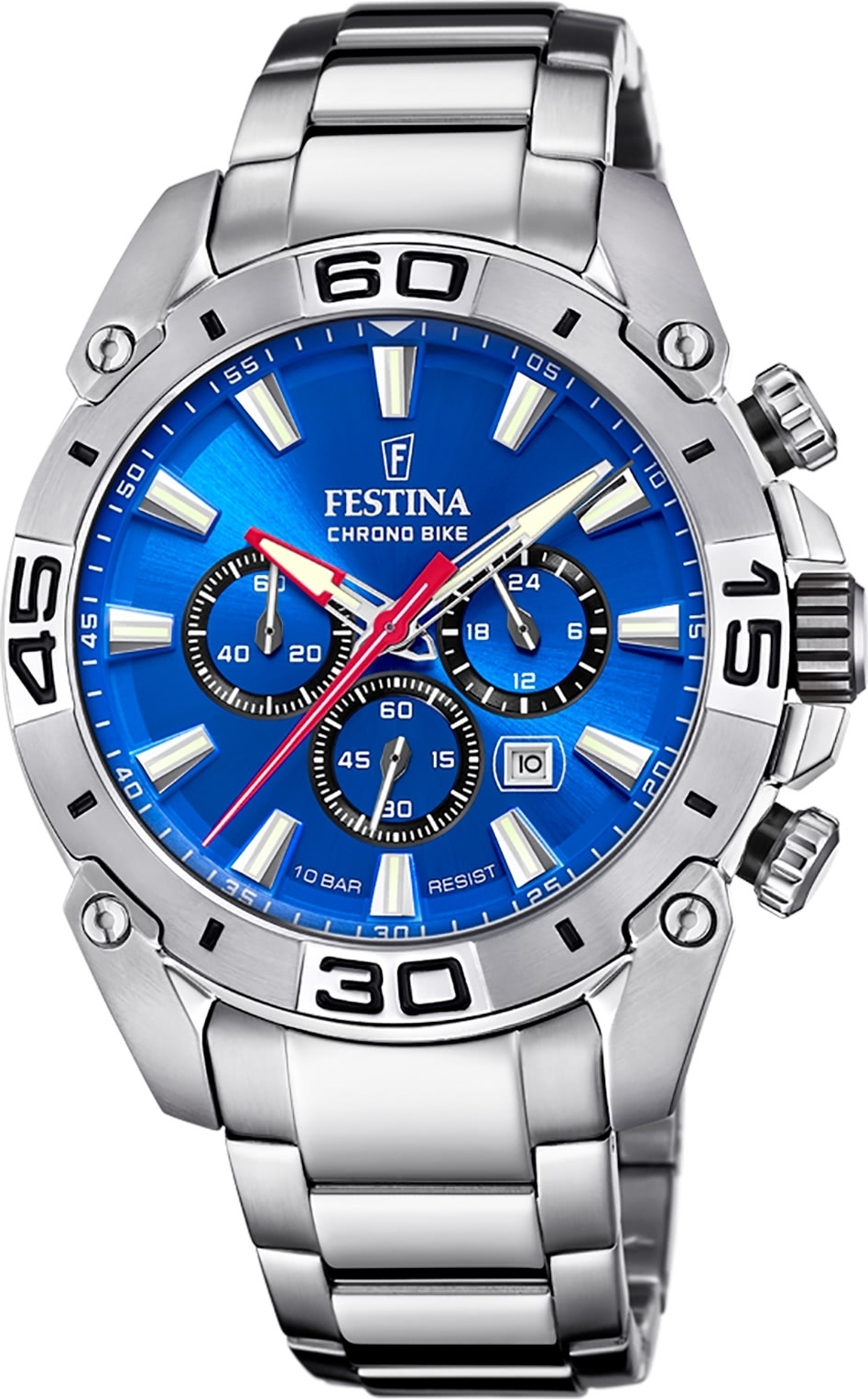 Pánske náramkové hodinky Festina z nehrdzavejúcej ocele strieborné športové D2UF20543/2