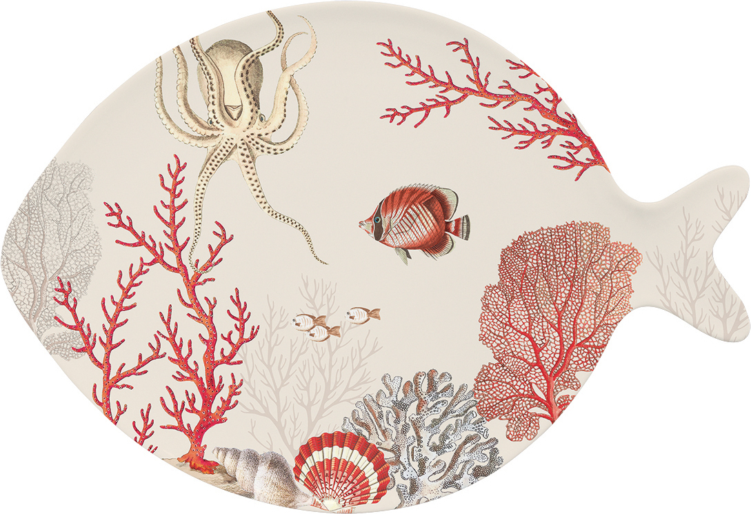 Servierplatte Speiseteller REEF Korallen in Fischform 31x21,5cm EASY LIFE 2595-REEF