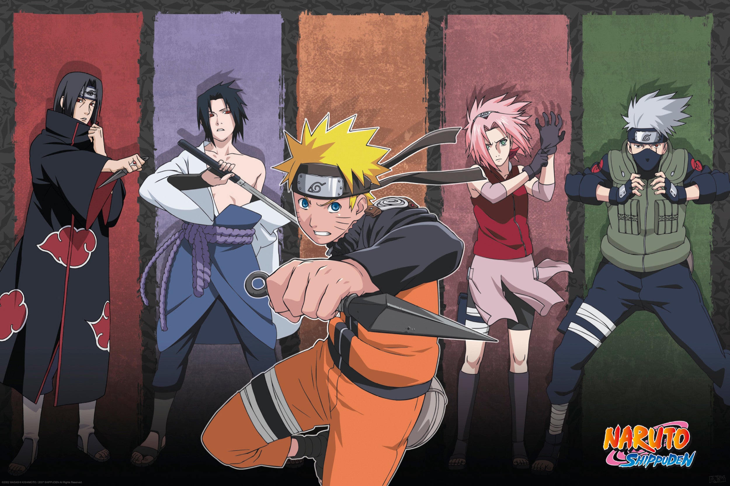 NARUTO Poster Naruto & emblème Konoha (52 x 38 cm)