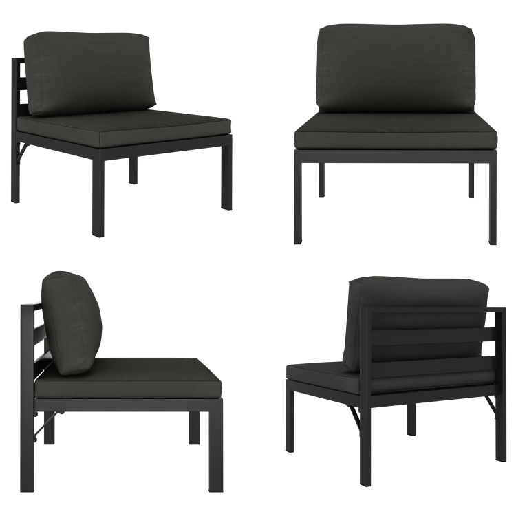 vidaXL Modular Sofa Mittelteil mit Kissen Aluminium Anthrazit - Mittelsofa - Mittelsofas - Sofa Mittelteil - Sofa Mittelteile HL49240