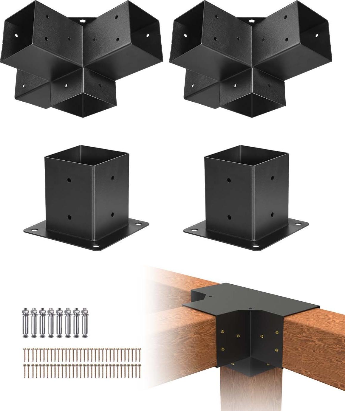 StarTech Pfostenverbinder - 4-Wege Eckhalterung - Für 92 x 92 mm Pfosten - Hochbelastbar - Pfostenträger für Pergola & Pavillon - 4er-Set LPJJTZST4PCSWTCWA002V0