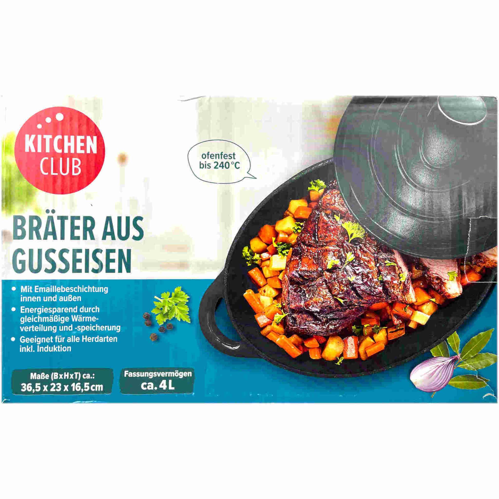Steuber Kitchen Club Gusseisenbräter 4L Schwarz 5395567