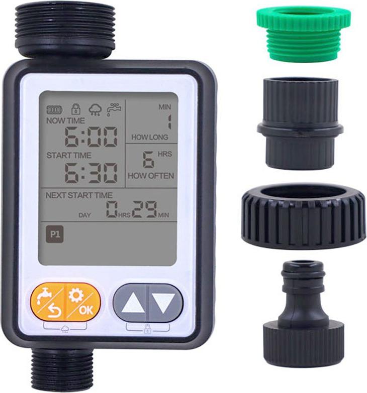 BundiGlassware Gartenarbeit Bewässerungszeitgeber Intelligente Bewässerungssystem-Controller Automatische Bewässerungsanlage mit Sicherheitsschloss BG250909QHLTP23