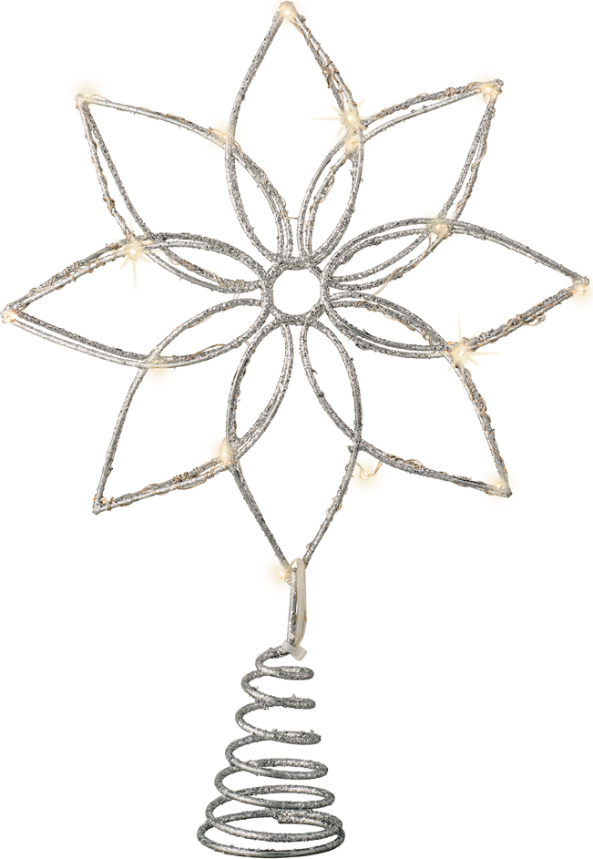 Kaemingk LED Baumspitze Weihnachtsbaumspitze Christbaumspitze Blume Draht Timer Batterie 483843