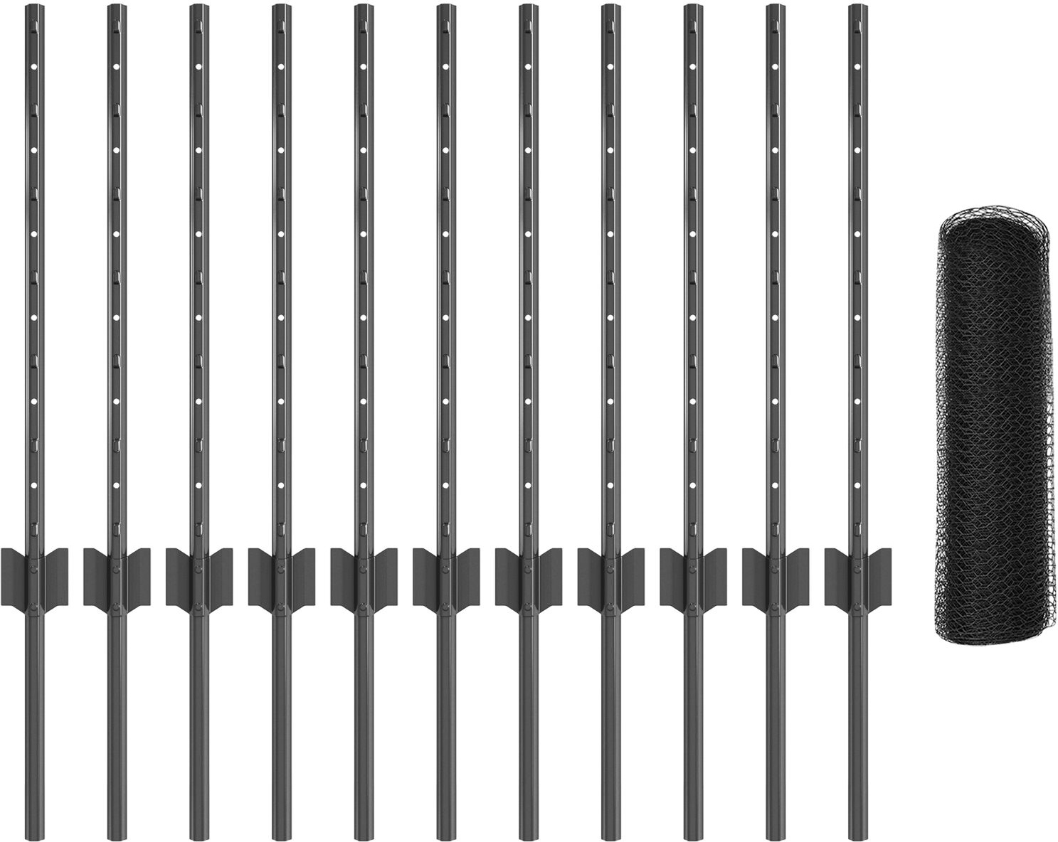 vidaXL Möbel Gartenzaun-Set Set aus 2 Grau Stahlnetz 25 x 0,5 m Zaun Tragbar - Zaunzubehör 3336845 LL0000367805-vdll-cc25520