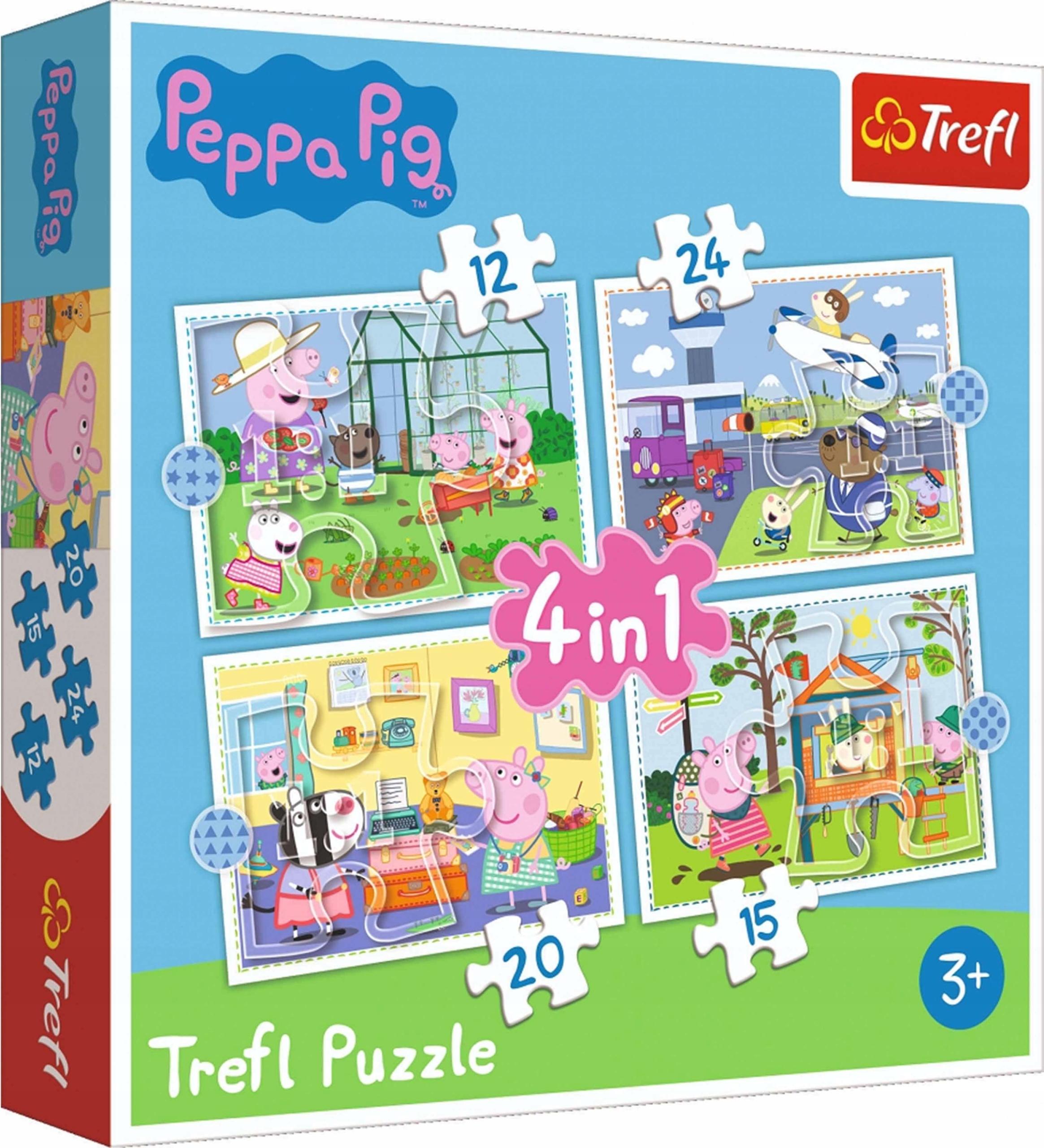 Trefl Peppa Pig Holiday reccolection Puzzle 12 ks Kreslené