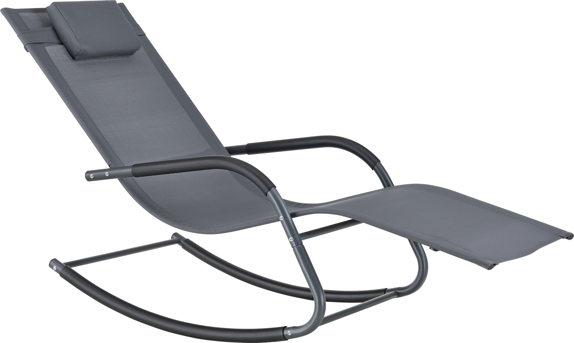 Hojdacie lehátko Caracena 147x63x89cm Lehátko do 120 kg Hojdacie lehátko tmavosivé