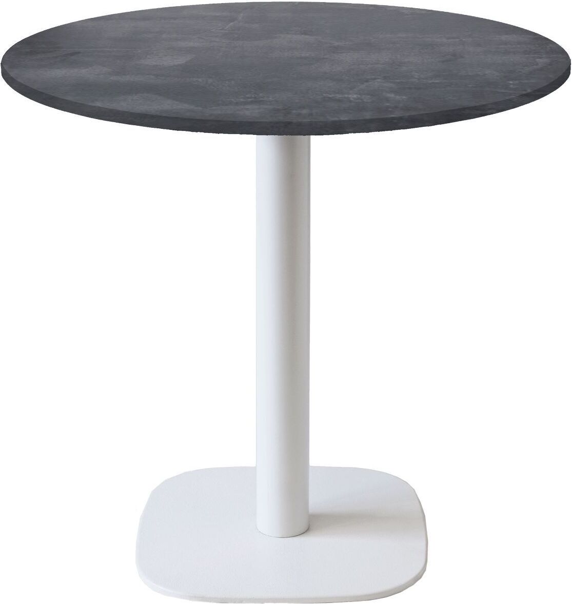 Restootab Runder Tisch Ø 70 cm – Rundes Modell mit weißem Metallic-Schiefergestell