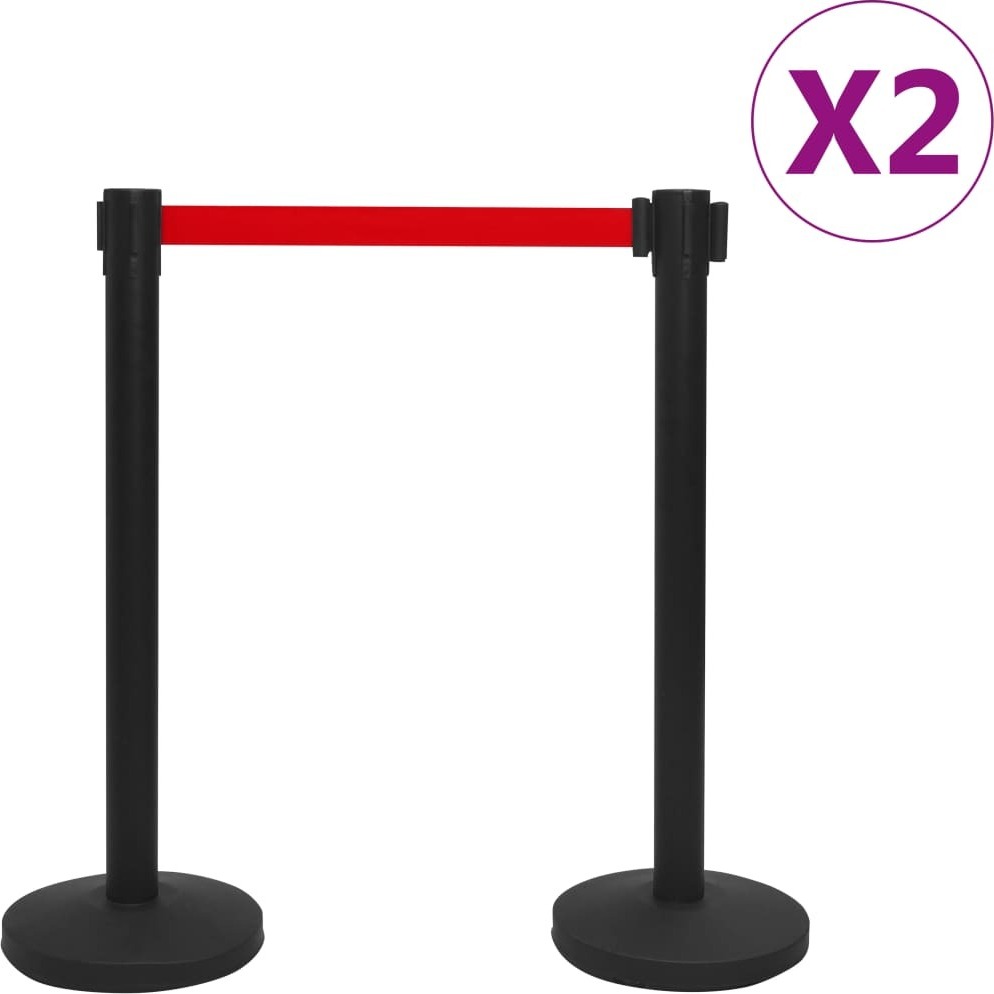 vidaXL Personenleitsysteme 4 Stk. Eisen Schwarz 149577